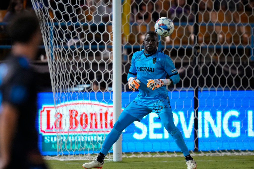 Las Vegas Lights FC goalkeeper Raiko Arozarena