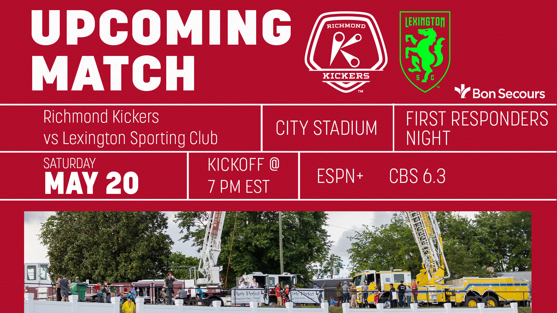 Upcoming Match Graphic vs Lexington Sporting Club