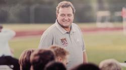 Picture of Pittsburgh Riverhounds Hall of Fame coach John Kowalski while he was coaching a game