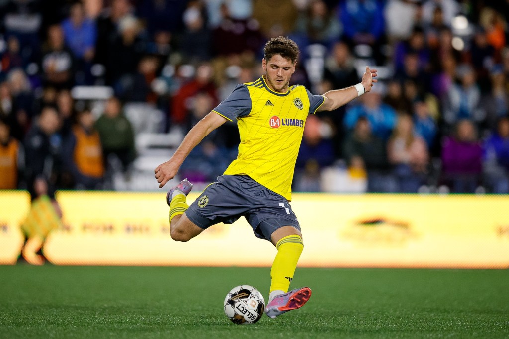 Riverhounds SC defender Luke Biasi