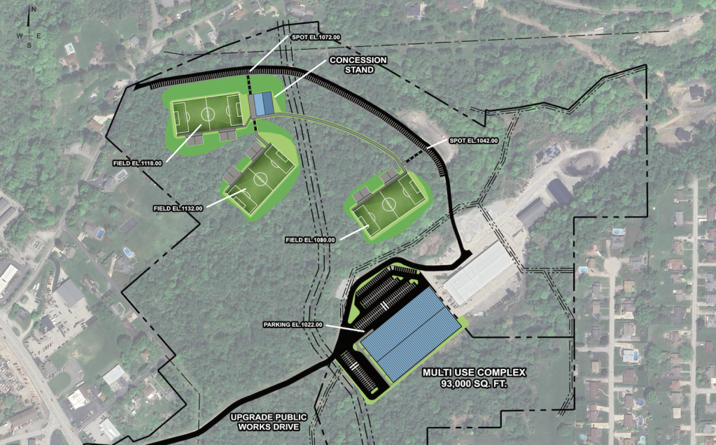 Picture of potential rendering for the new North Huntingdon facility- Pittsburgh Riverhounds SC