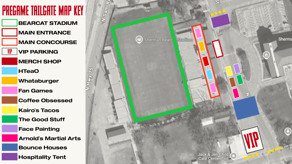 Texoma FC Pregame Tailgate Map