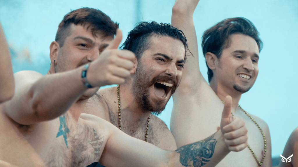 Shirtless Union Omaha fans