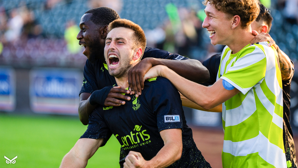 Brandon Knapp celebrating his goal